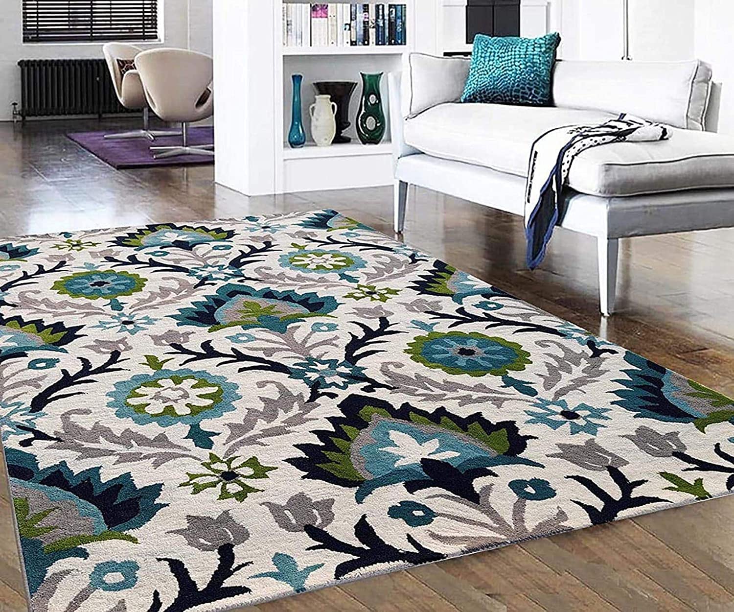carpets trend handmade floral white background
