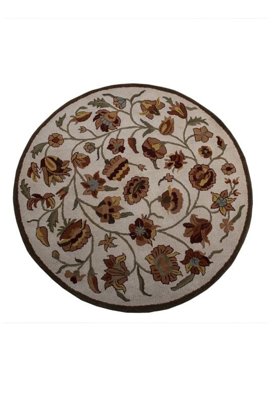 CARPET TRENDS Wool Tufted Round Carpet Modern