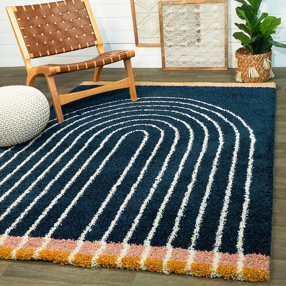 Carpet trends shaggy blue colour