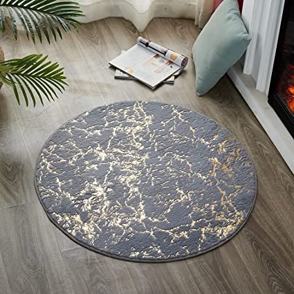 Carpet trends Golden Texture Round Shaggy Fluffy